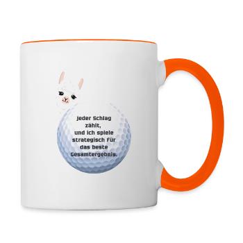 Golf Affirmation Mind Game GolfPaca dit... - Mug contrasté - blanc/orange - Droite