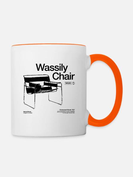 Wassily Sessel von Marcel Breuer – Bauhaus-Ära - Tasse zweifarbig - Weiß/Orange
