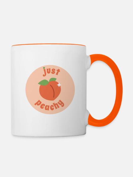 Nur pfirsichfarben - Tasse zweifarbig - Weiß/Orange