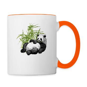 Panda_TS - Tasse zweifarbig - Weiß/Orange - Rechts