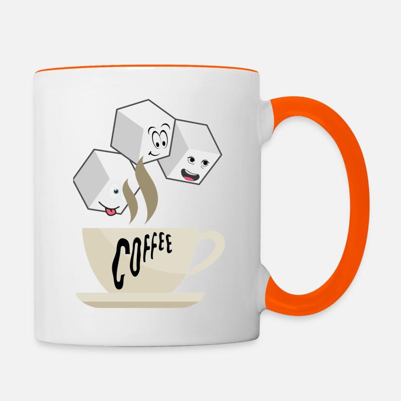 coffee time - Contrasting Mug - white/orange