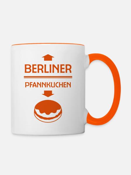 Berliner Pfannkuchen - Tasse zweifarbig - Weiß/Orange