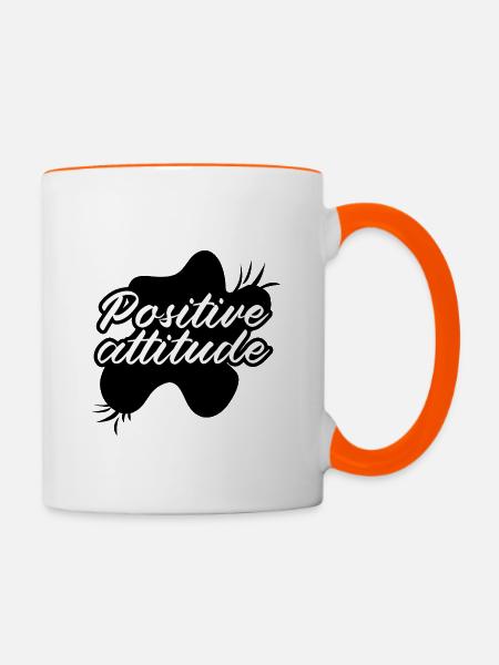 Atitude Positive - Tasse zweifarbig - Weiß/Orange