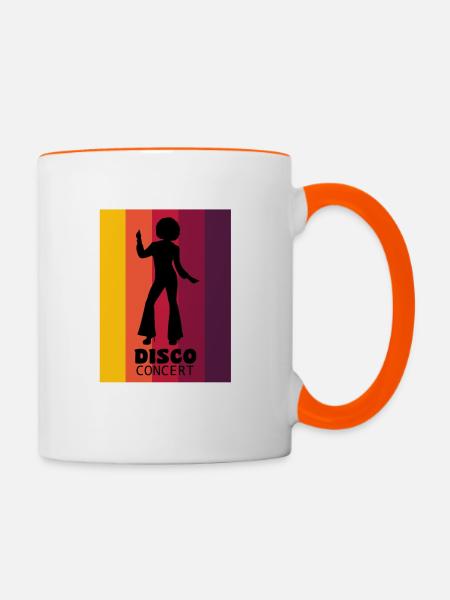 Disko - Tasse zweifarbig - Weiß/Orange