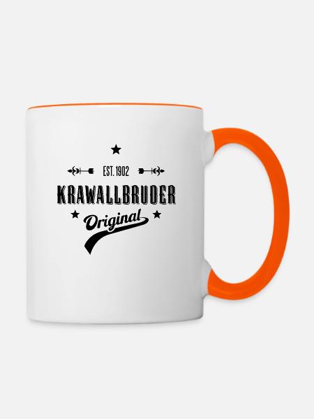 Krawallbruder - Tasse zweifarbig - Weiß/Orange