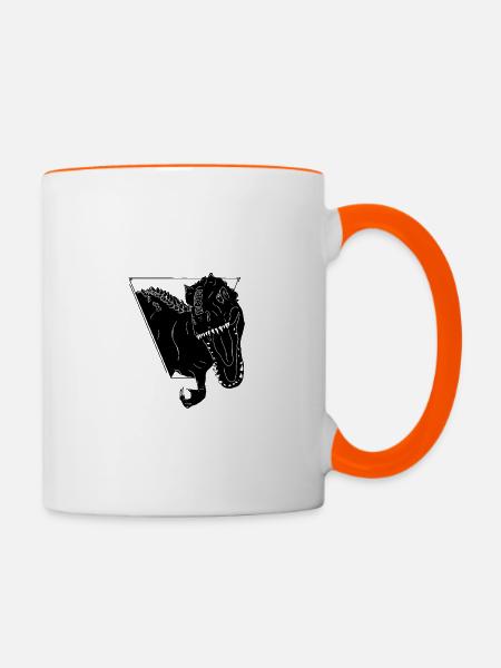 T-rex - Tasse zweifarbig - Weiß/Orange