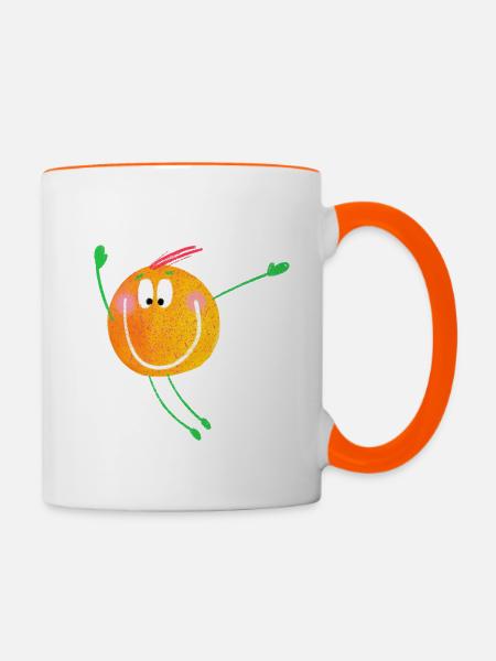 Knubbel Nr.2 - Tasse zweifarbig - Weiß/Orange