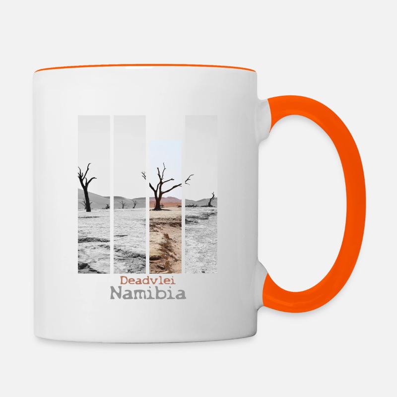 Deadvlei, Namibie - Mug contrasté - blanc/orange