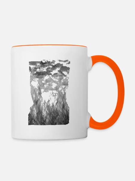 Wolken Rauch Feuer - Tasse zweifarbig - Weiß/Orange