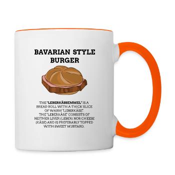 Leberkäse Semmel Definition - Tasse zweifarbig - Weiß/Orange - Rechts