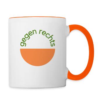 gegen rechts - Tasse zweifarbig - Weiß/Orange - Rechts