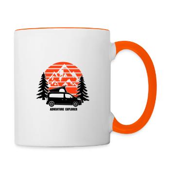 Adventure Explorer Van - Contrasting Mug - white/orange - Right