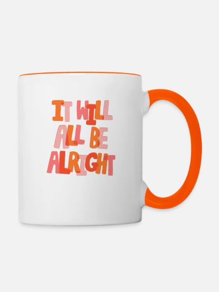 ALLES WIRD GUT - Tasse zweifarbig - Weiß/Orange