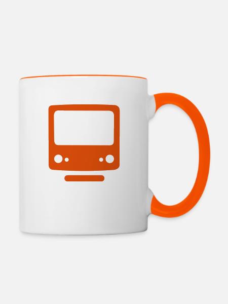 U-bahn - Tasse zweifarbig - Weiß/Orange