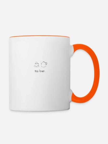 Tee Liebhaber - Tasse zweifarbig - Weiß/Orange
