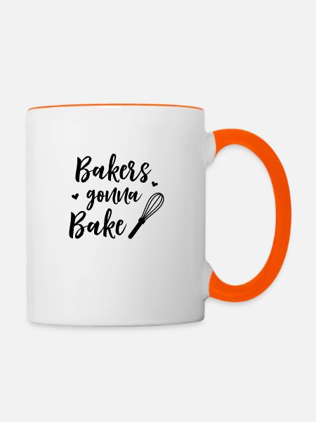 bakers gonna bake - Tasse zweifarbig - Weiß/Orange