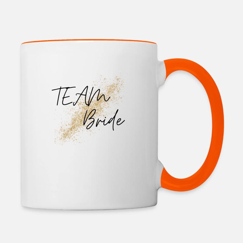 Team Bride - Contrasting Mug - white/orange