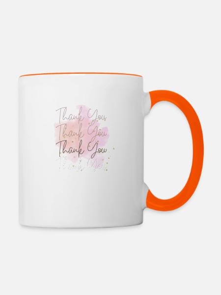 Danke danke danke danke - Tasse zweifarbig - Weiß/Orange