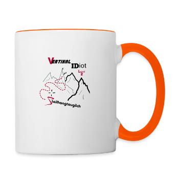 Vertical Idiot level 2 White Edition - Tasse zweifarbig - Weiß/Orange - Rechts