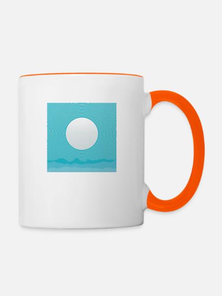 Coole Sonne & Berge - Tasse zweifarbig - Weiß/Orange