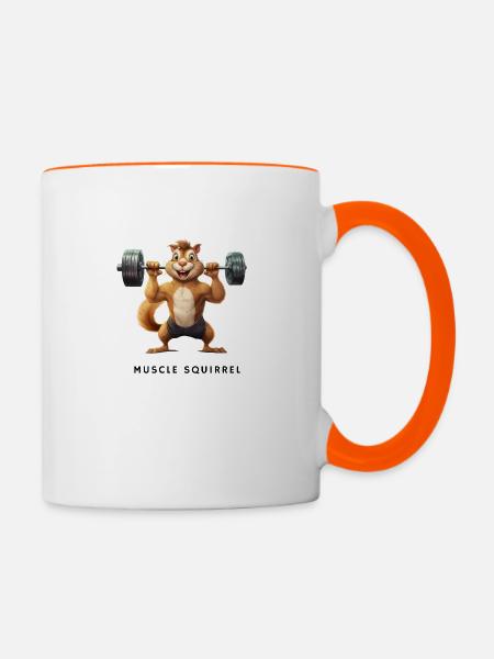 Muscle Squirrel - Tasse zweifarbig - Weiß/Orange