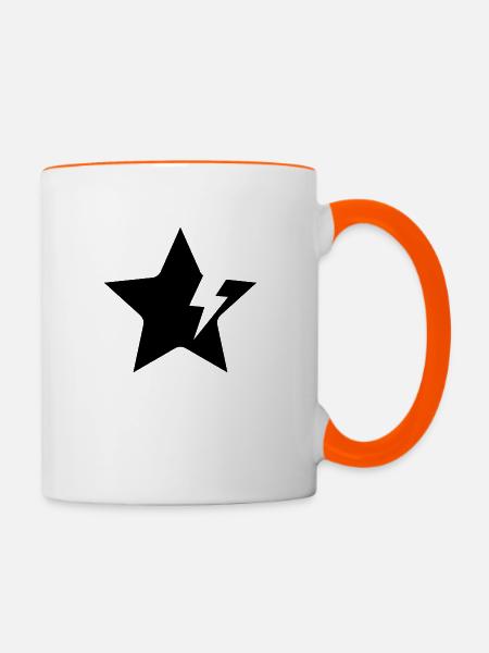 Blitzstern - Tasse zweifarbig - Weiß/Orange