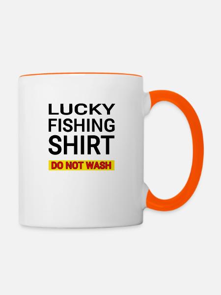 Angeln - Tasse zweifarbig - Weiß/Orange