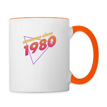Retro Awesome: Born in '80 - Contrasting Mug - white/orange - Right