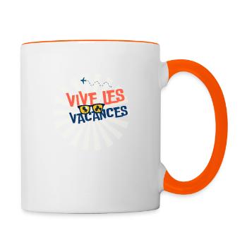 LONG LIVE THE HOLIDAYS. HOLIDAY. HAPPY HOLIDAYS. - Contrasting Mug - white/orange - Right