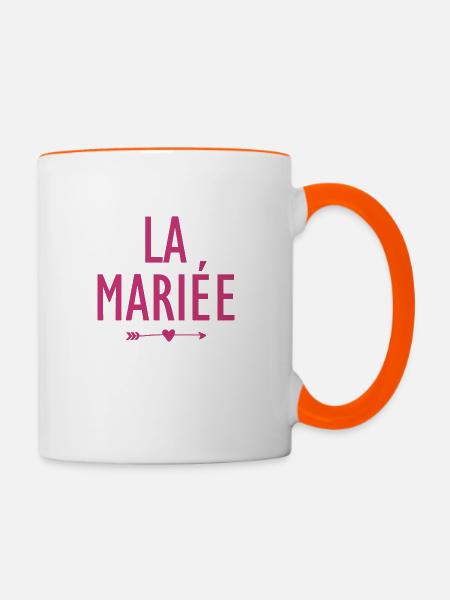 Die Braut - Tasse zweifarbig - Weiß/Orange
