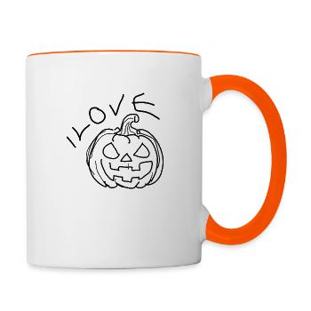 I love pumpkin - Contrasting Mug - white/orange - Right