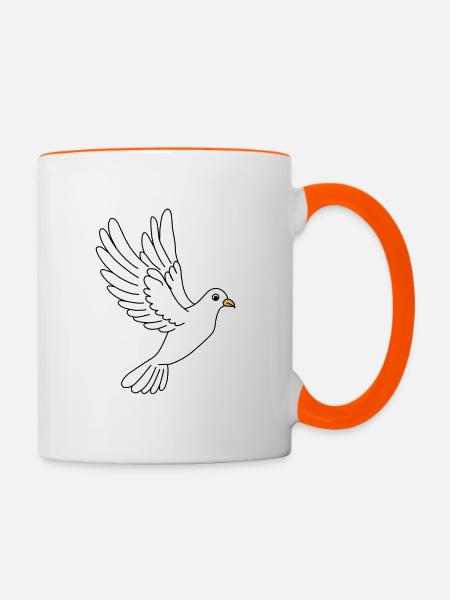 friedenstaube - Tasse zweifarbig - Weiß/Orange