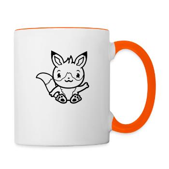Fuchs Rotfuchs Wildes Tier Schlauer Wald Bewohner - Tasse zweifarbig - Weiß/Orange - Rechts