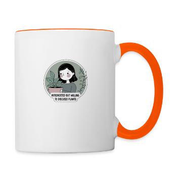 Introverted But Willing to Discuss Plants - Contrasting Mug - white/orange - Right