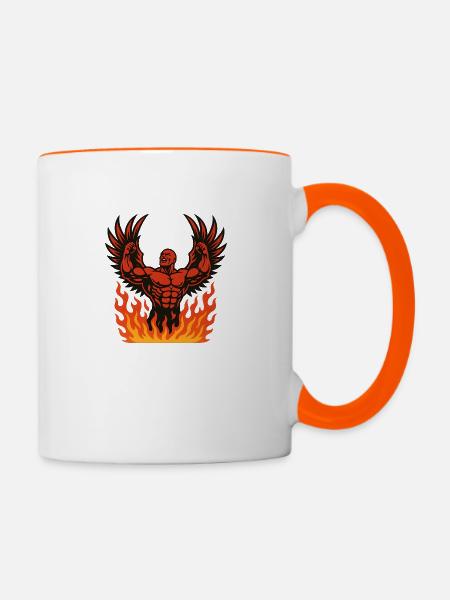 rising like a phoenix - Tasse zweifarbig - Weiß/Orange
