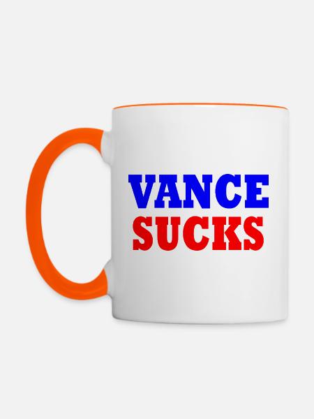vance sucks - Tasse zweifarbig - Weiß/Orange