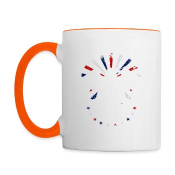 E Pluribus Unum with US flag and eagle - Contrasting Mug - white/orange - Left