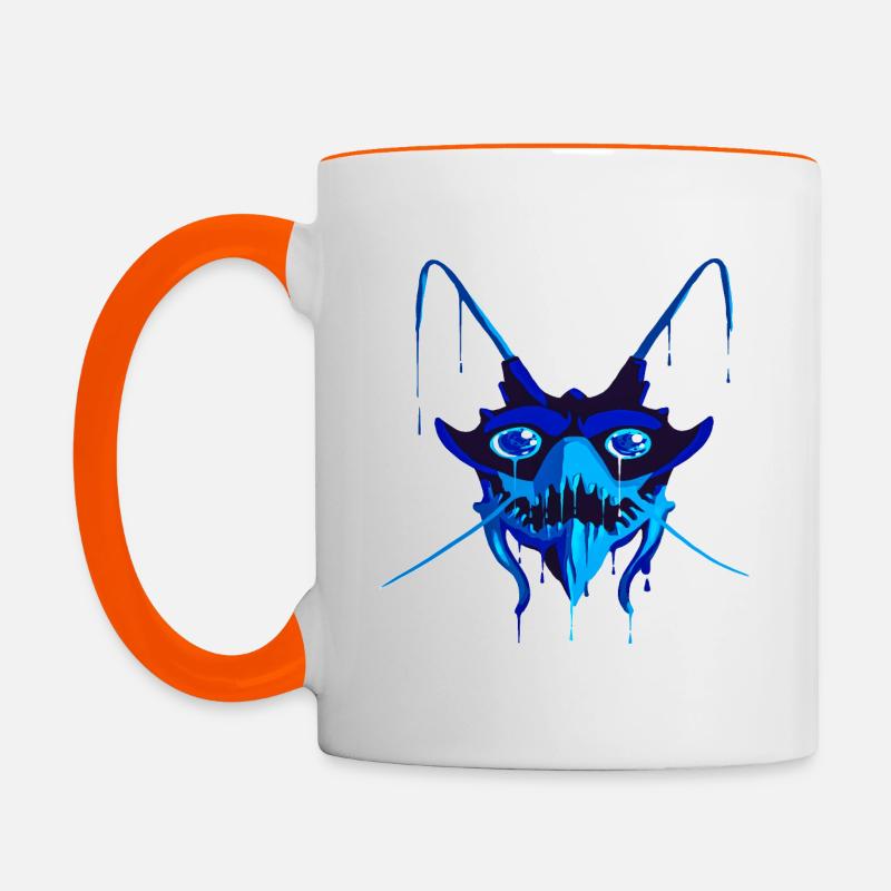 Un beau et drôle remorhaz Insect Design - Mug contrasté - blanc/orange