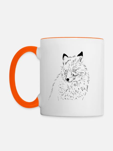 Rotfuchs - Tasse zweifarbig - Weiß/Orange