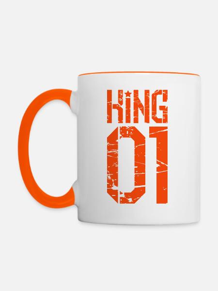 117 King 01 - Tasse zweifarbig - Weiß/Orange
