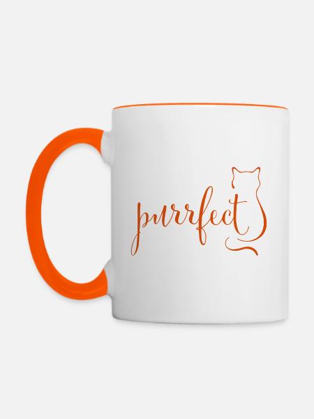 purrfect - Tasse zweifarbig - Weiß/Orange