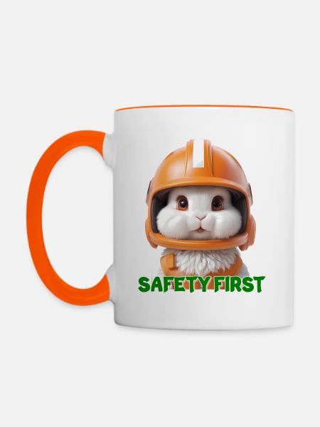 Kaninchen - Tasse zweifarbig - Weiß/Orange