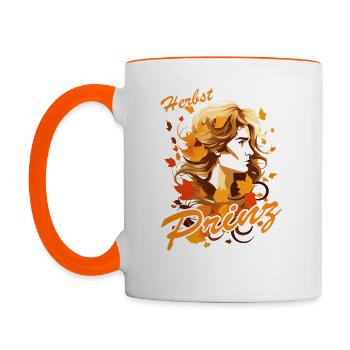 Herbst Prinz - Tasse zweifarbig - Weiß/Orange - Links