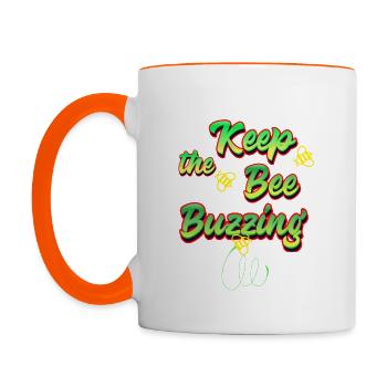 Keep the Bee buzzing - Contrasting Mug - white/orange - Left