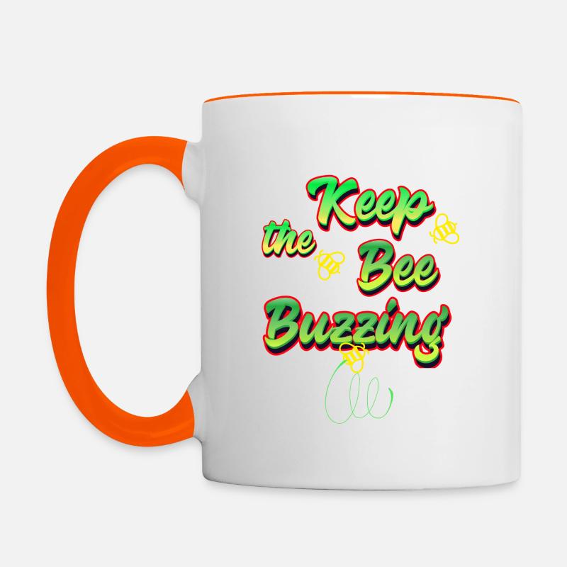 Keep the Bee buzzing - Contrasting Mug - white/orange