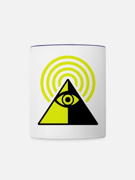 Pyramide Eye - Tasse zweifarbig - Weiß/Kobaltblau