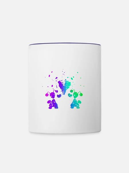 ANTIEN - take a heart - Tasse zweifarbig - Weiß/Kobaltblau