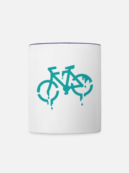 stencil bike - Tasse zweifarbig - Weiß/Kobaltblau