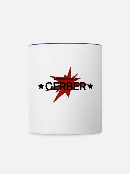 Leidenschaftlicher Gerber - Tasse zweifarbig - Weiß/Kobaltblau