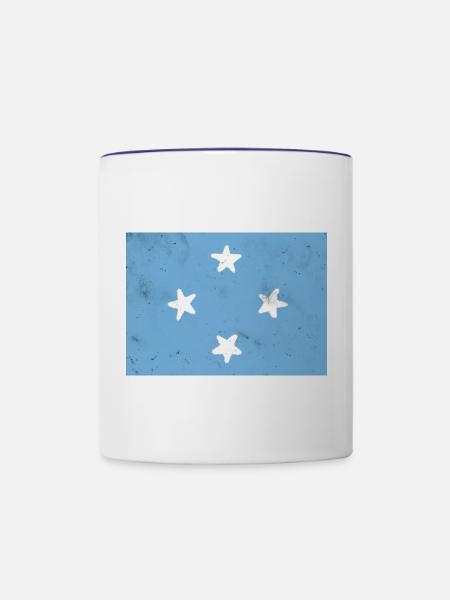Flagge von Mikronesien - Tasse zweifarbig - Weiß/Kobaltblau
